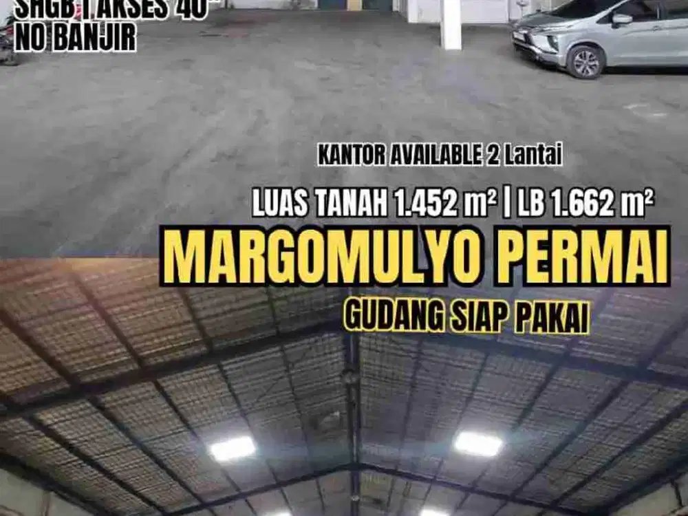 DIJUAL GUDANG MARGOMULYO TANDES SURABAYA BARAT SIAP PAKAI ADA KANTOR LOKASI STRATEGIS DEKAT PINTU TOL BEBAS BANJIR