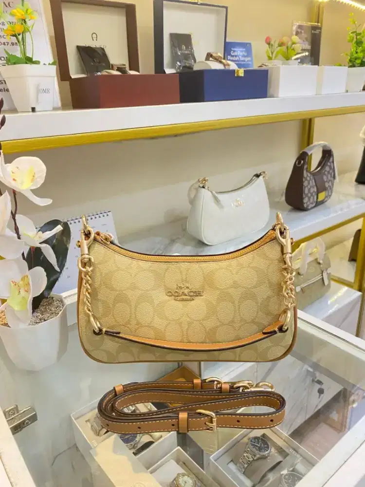 Promo CREDIT TAS coach teri white brown TANPA DP