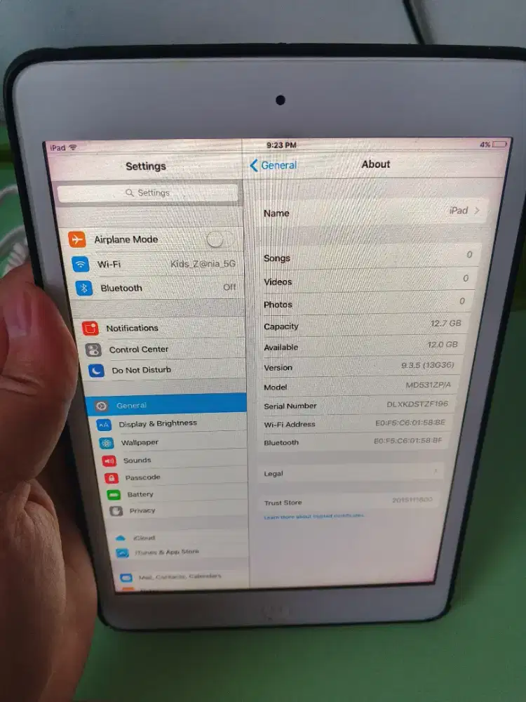 IPAD MINI - GEN 1 - 16GB - WIFI - iCloud aman