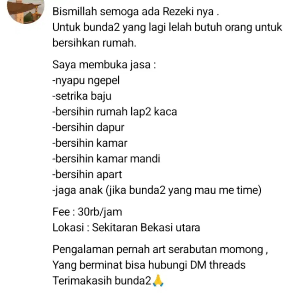 Jasa bersih-bersih dan beberes rumah