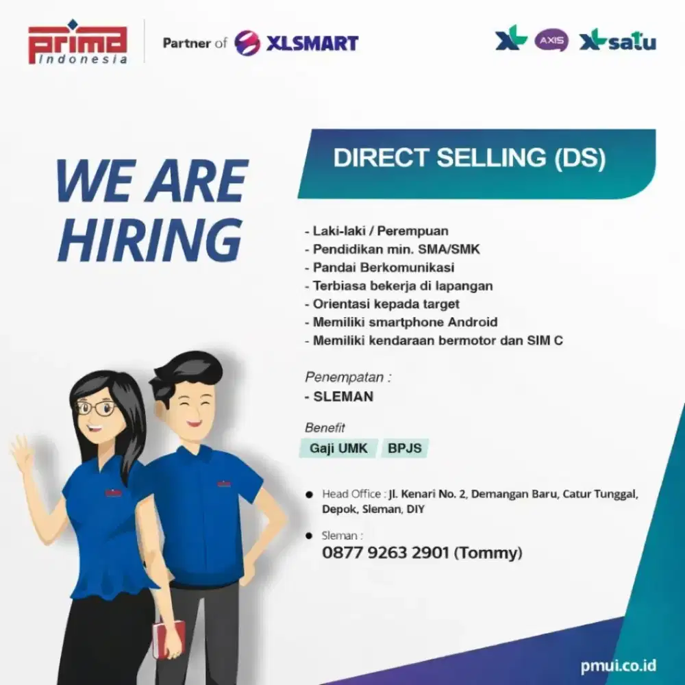 loker direct selling/sales XL smart