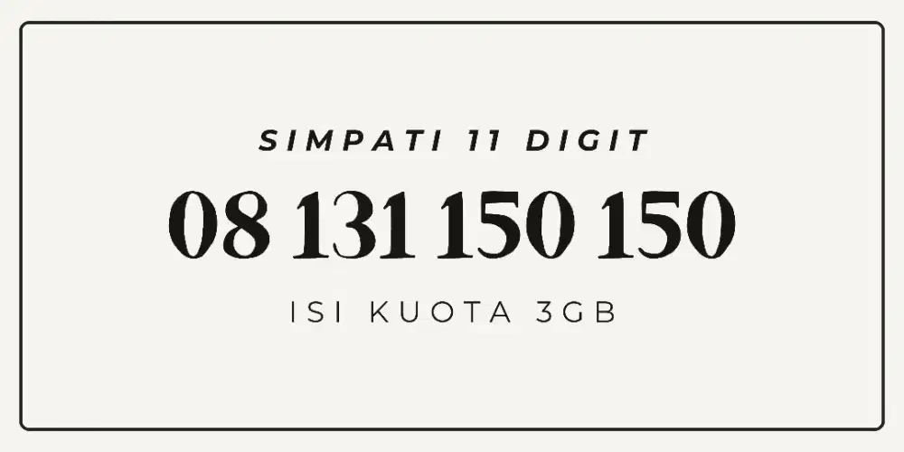 Kartu perdana nomer cantik nomor cantik simpati 11 digit