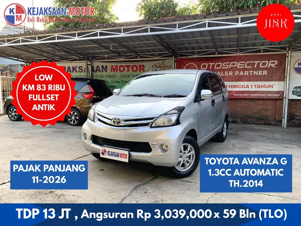 Toyota Avanza G 1.3cc Automatic Th.2014 LOW KM 83 Ribu