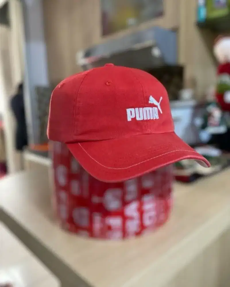 TOPI PUMA MERAH SIMPLE CAPS ORI BEKAS