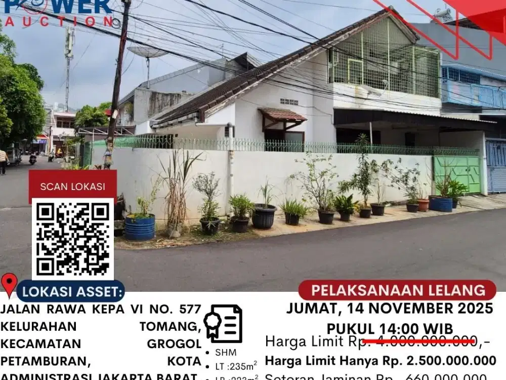 DIJUAL TANAH DAN BANGUNAN MELALUI LELANG