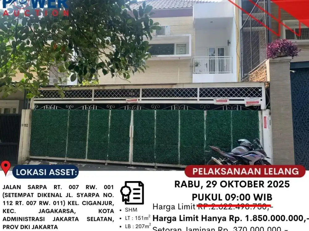 DIJUAL TANAH DAN BANGUNAN MELALUI LELANG‼