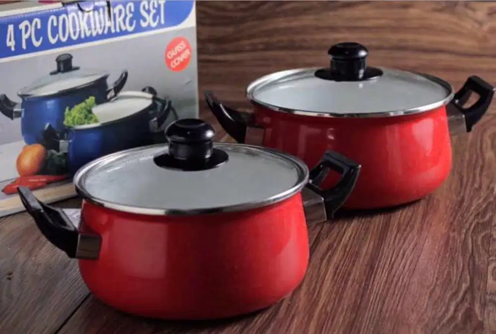 PANCI ENAMEL 2 SET dapat tutup kaca