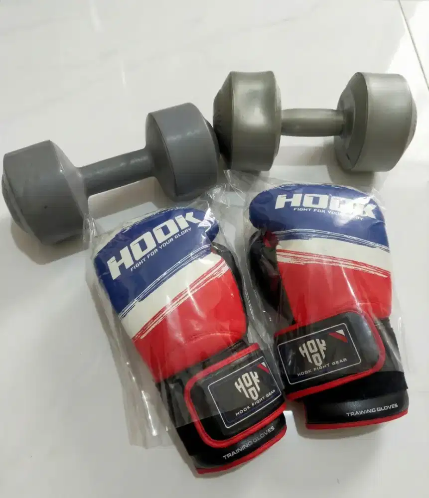 Boxing Gloves Merk Hook Dumbel 5kg dan 7kg