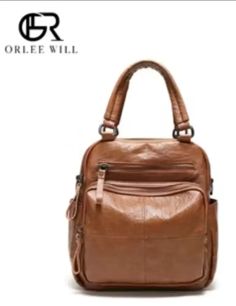 Tas ransel Wanita Kulit asli 4 in 1