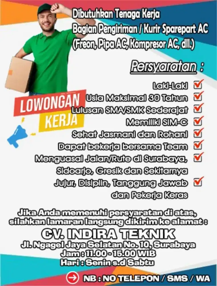 DICARI KURIR & SERABUTAN