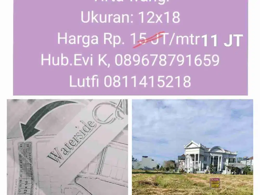 Turun Harga Kav.Water side, Tanjung Bunga