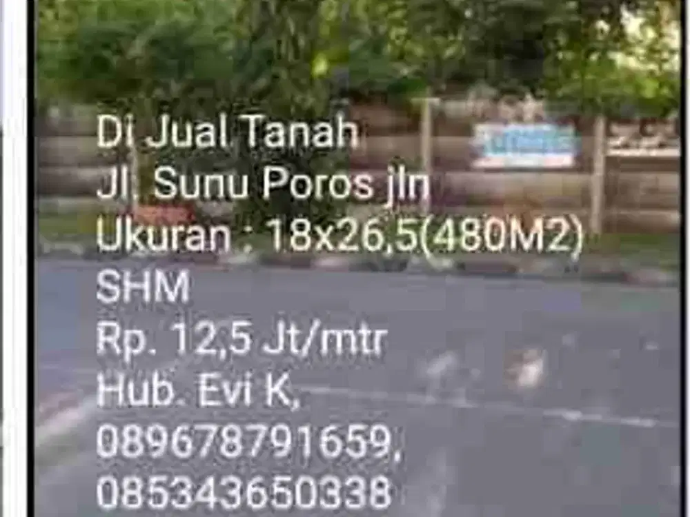 Di Jual Tanah di Tengah kota, Jl.Sunu, Poros Jalan. Makassar