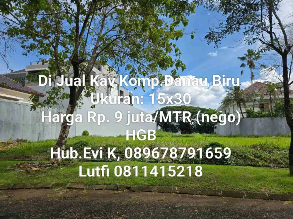 Di Jual Kav.Lokasi Sangat Premium, Villa Danau Biru, Tanjung Bunga
