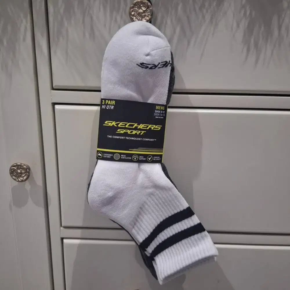 Kaos Kaki Skechers - SKE Men 3 PK HT HI QTR Crew (3 pairs) Original