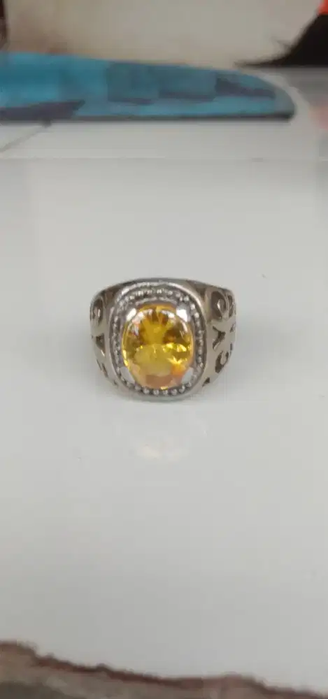 Cincin Batu Permata Yellow Citrien