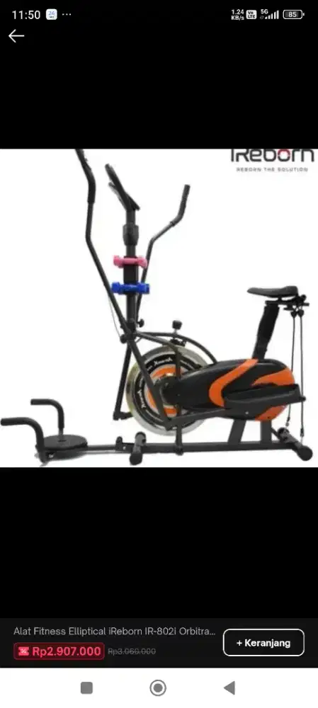Alat fitness Elliptical Bike IReborn Air Walk (like New) seperti BARU