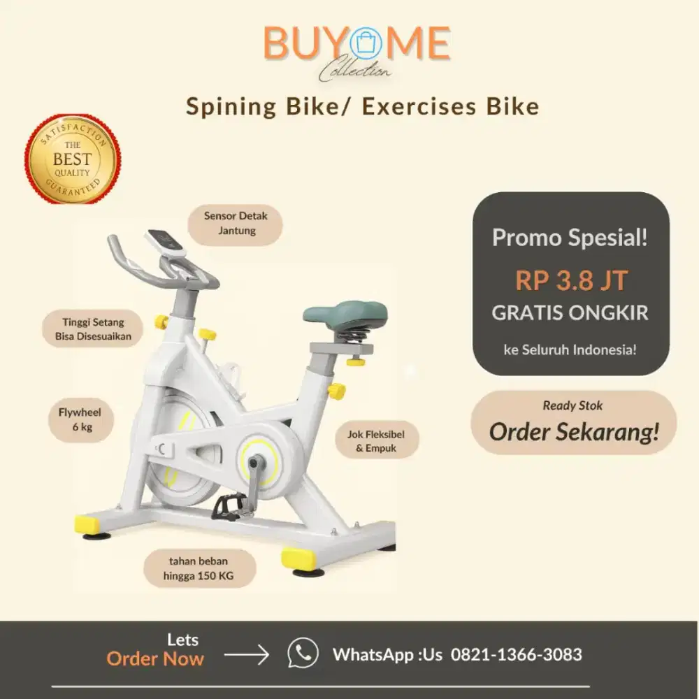 ​Spinning Bike Pro White Edition - Sensor Gratis Ongkir!