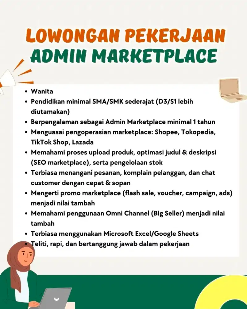 Lowongan Admin Market Place