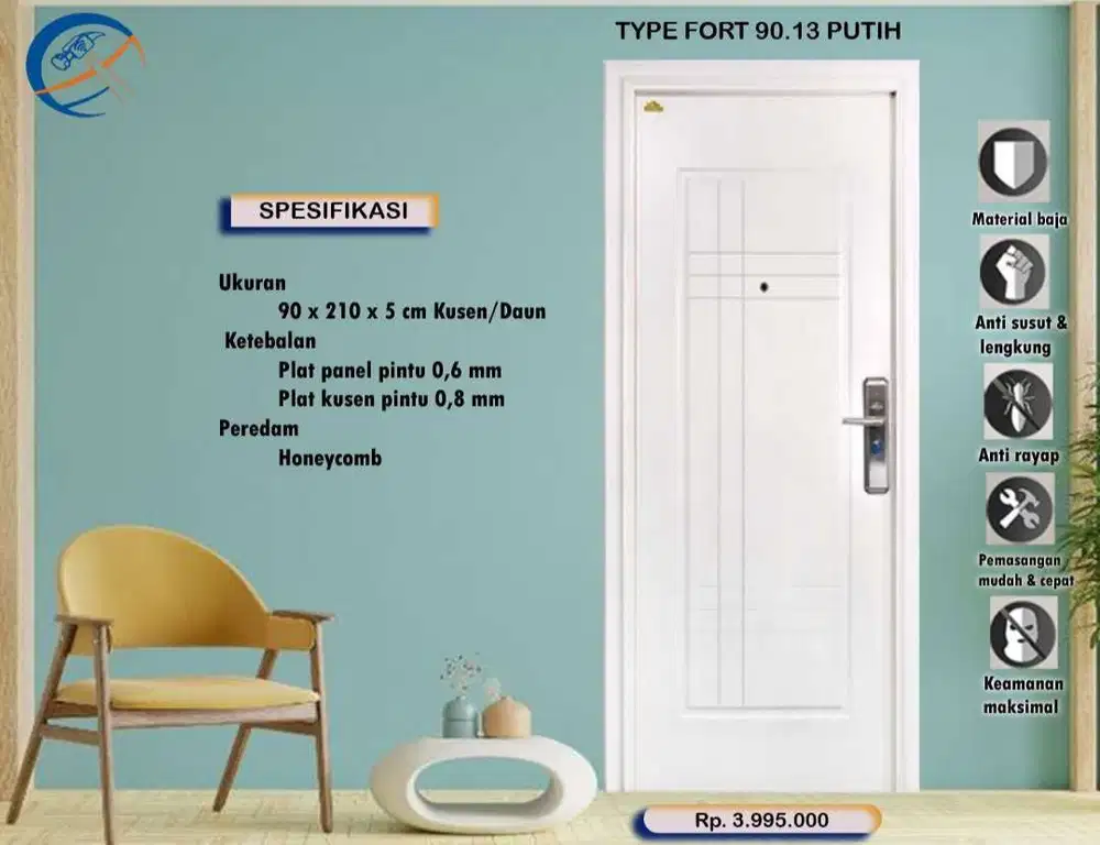 Jual Pintu baja aestetic untuk rumah kota Padang