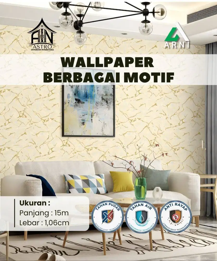 [GW] Wallpaper Dinding Berbagai Motif 15meter Wallpaper dinding Anti P