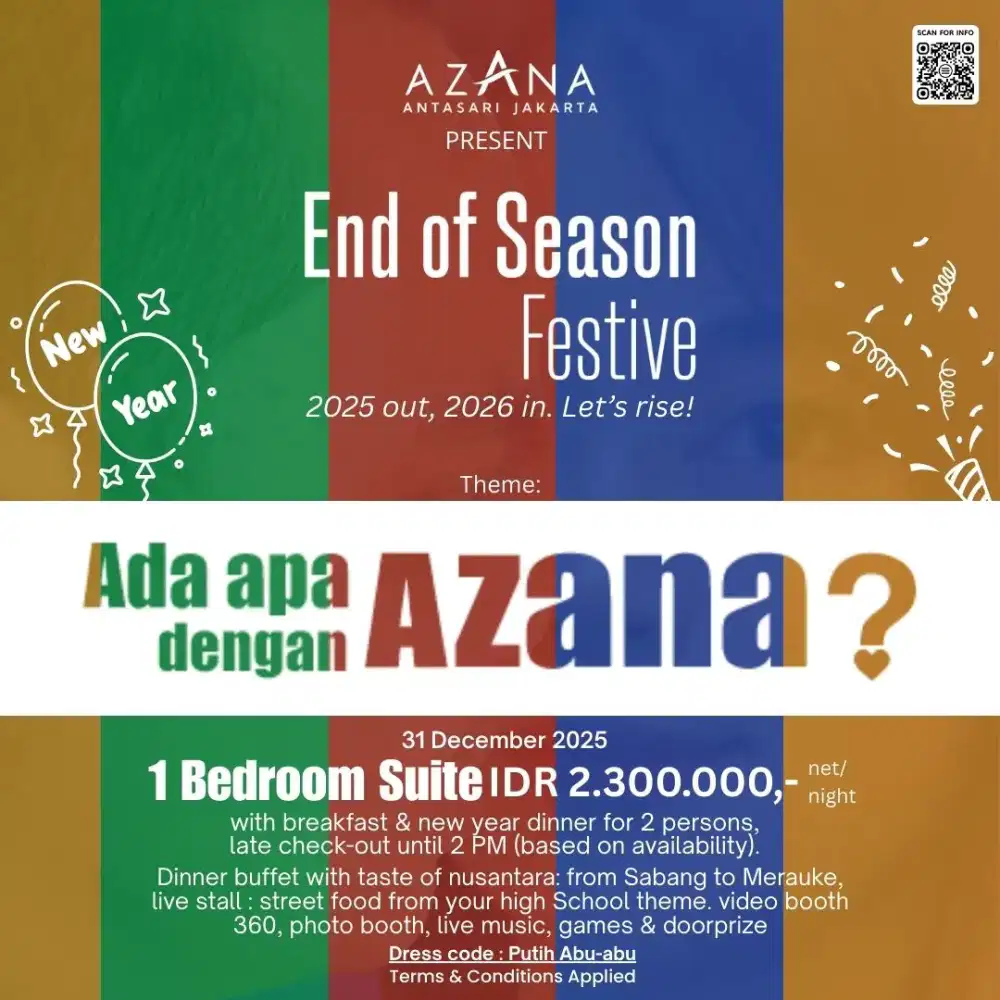 New Years Package Suite 1Bedroom Idr 2,300,000