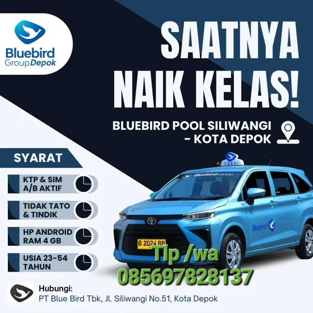Lowongan kerja driver Bluebird siliwangi depok
