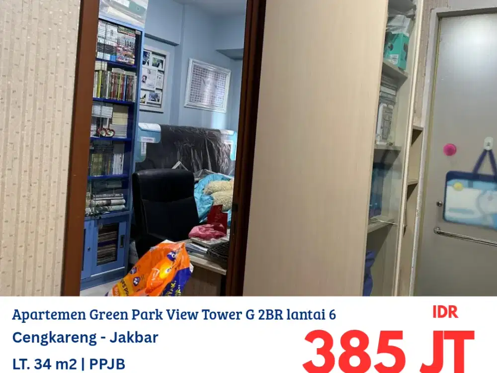 HFN0339 apartemen Green Park View tower G 2BR lantai 6 furnish, Cengkareng, Jakarta Barat