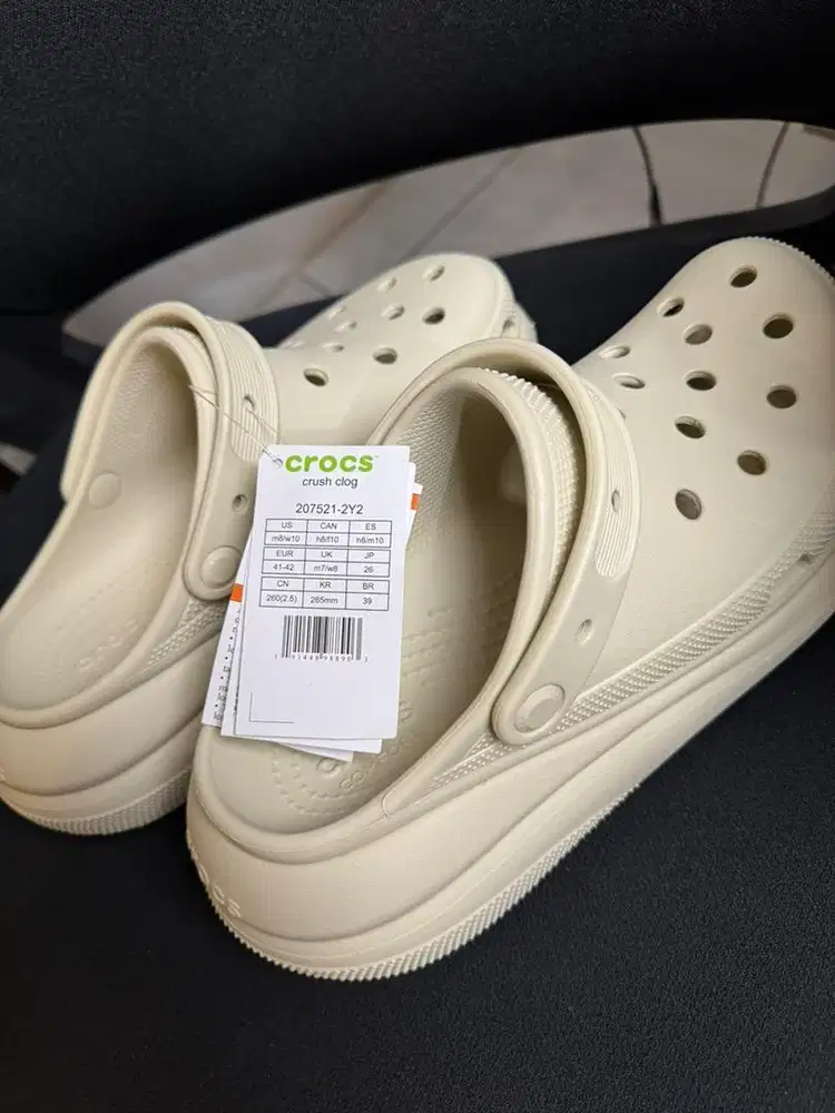 Crocs classic crush clogs bone