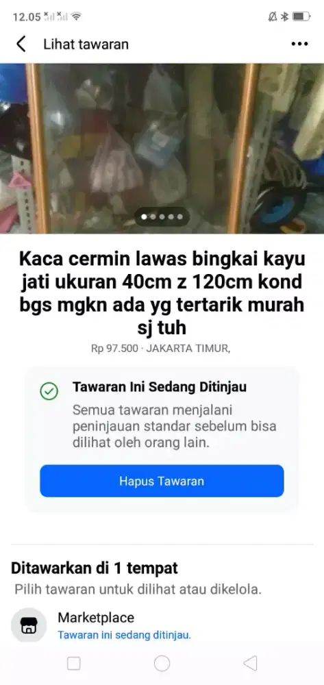 Hiasan dinding kaca cermin lawas kond bgs mgkn ada yg perlu cpt murah