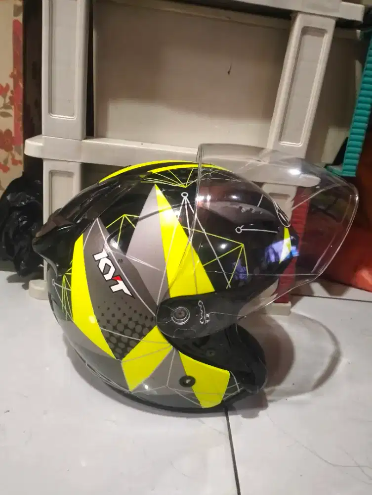 HELM KYT GALAXY R MOTIF MATRIX YELLOW SIAP PAKAI