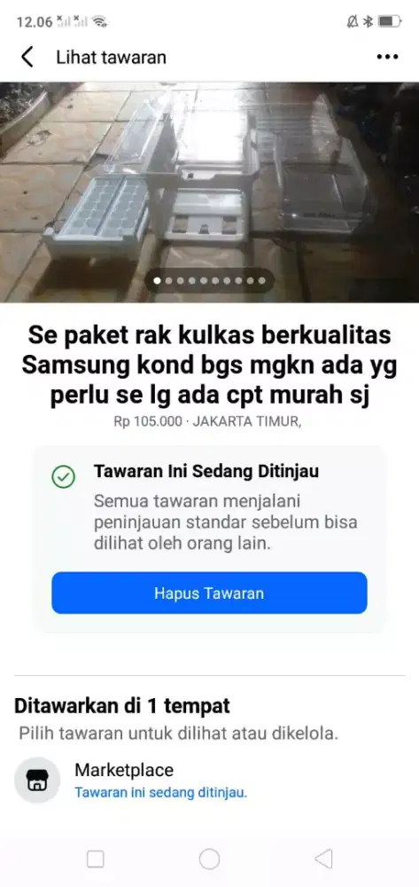 Se paket rak kulkas merk Samsung kond bgs mgkn ada yg  perlu murah sj