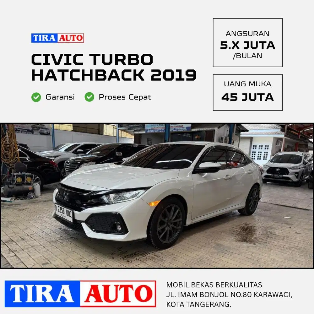 Odometer 27 ribu Honda Civic Turbo Hatchback AT CVT putih nopol genap
