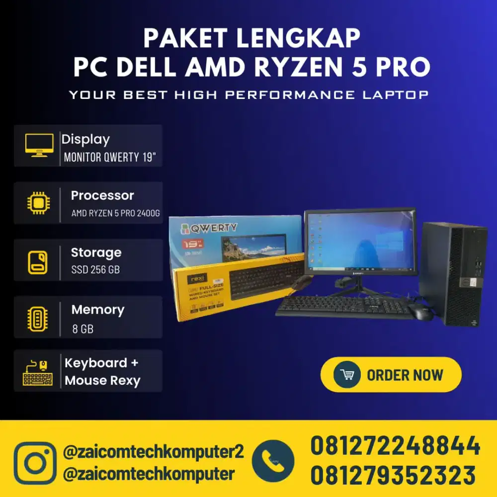 PAKET LENGKAP PC AMD RYZEN5 PRO 2400 ( INCLUDE MONITOR + KEYBOARD  )