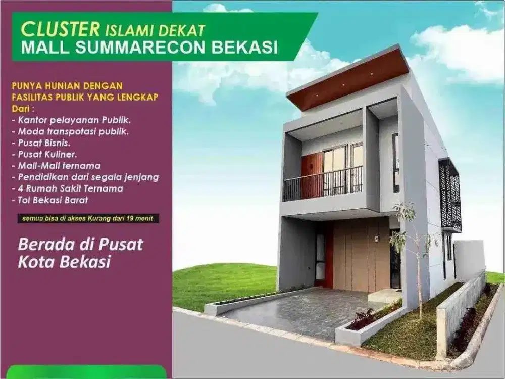 RUMAH NEW READY 2 LANTAI SIAP HUNI DI DEKAT SUMMARECON BEKASI