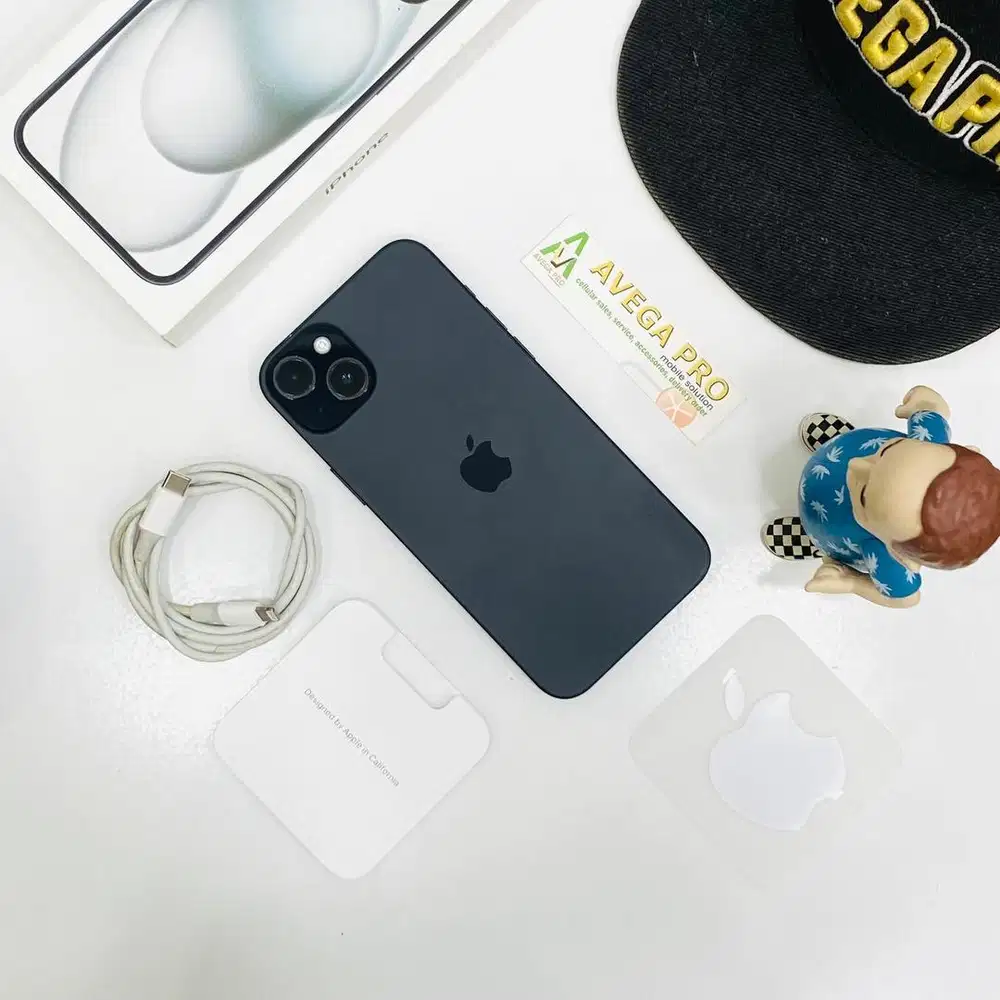 Second iphone 15 plus 128 gb space black garansi resmi indonesia