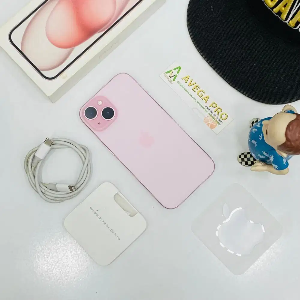 Second iPhone 15 128 gb space pink garansi resmi indonesia