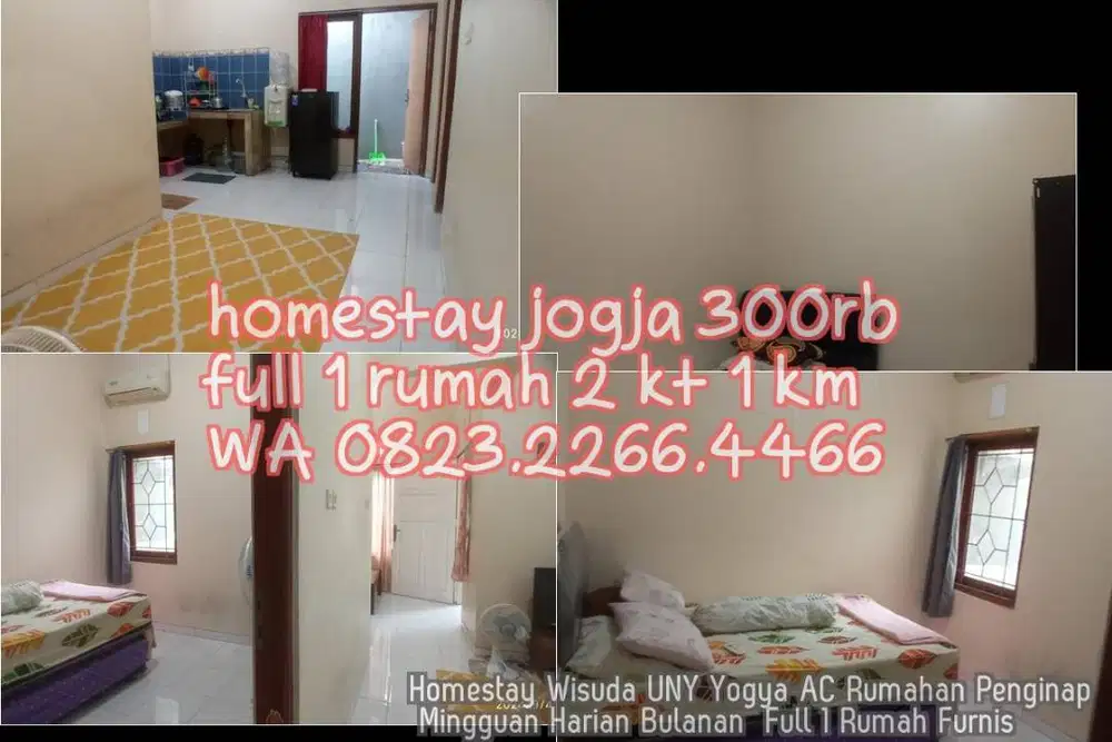 Homestay Wisuda UNY Yogya AC Rumahan Penginap Mingguan Harian Bulanan