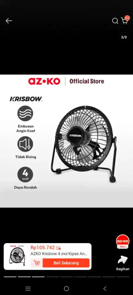 Kipas Portable Duduk Azko