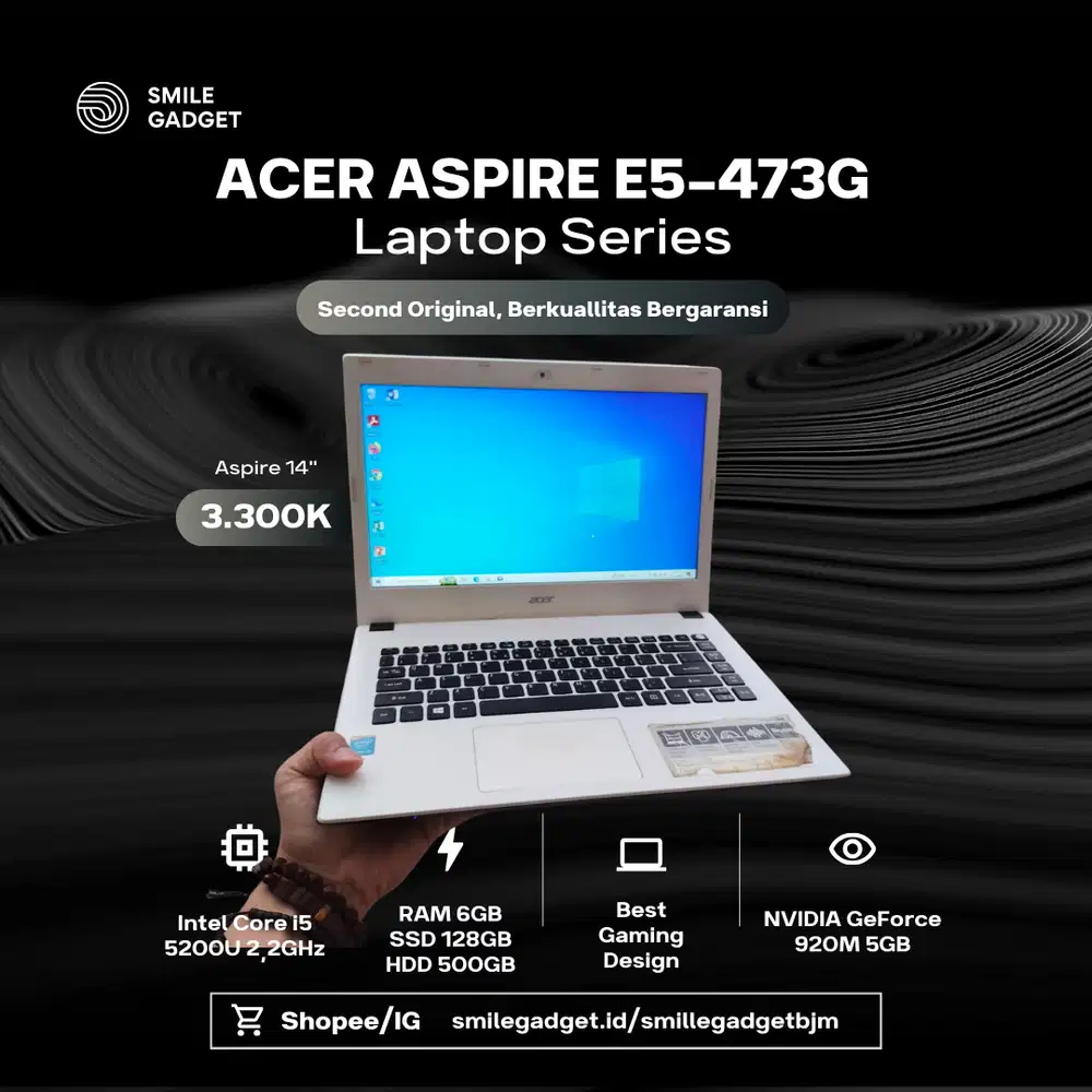 ACER ASPIRE E5-473G Second Intel Core i5 VGA NVIDIA Ram 6GB SSD 128GB