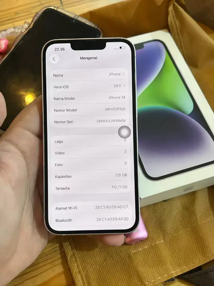 IPHONE 14 128 EX IBOX PURPLE