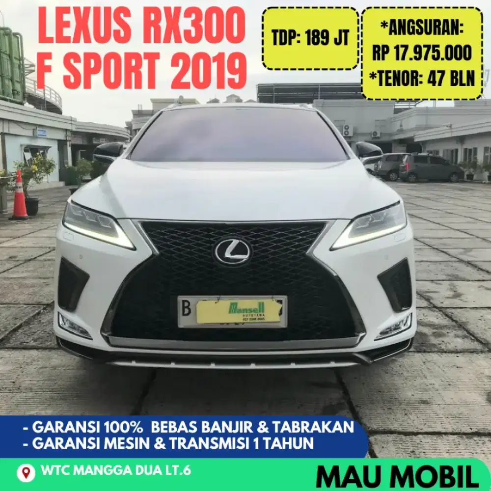FULL ORI FACELIFT, Lexus RX300 RX 300 F Sport 2018/2019/2020 KM 40rb