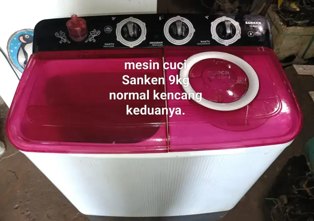 Mesin cuci Sanken 9kg normal kencang keduanya bagus