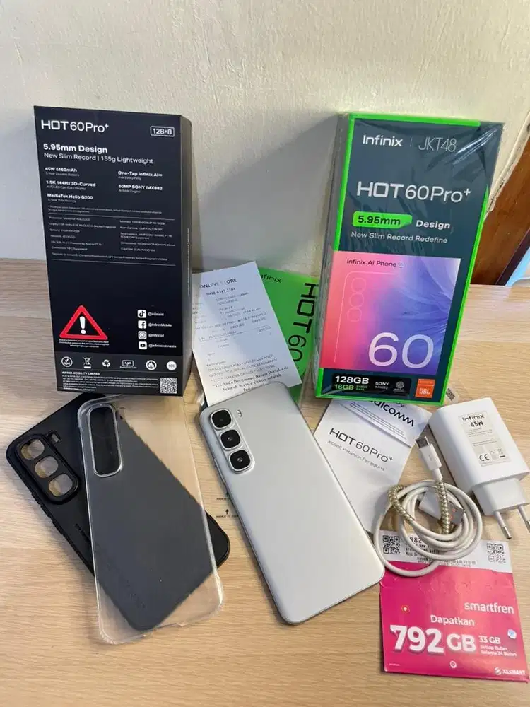 infinix hot 60 pro plus silver Fullset ori pribadi