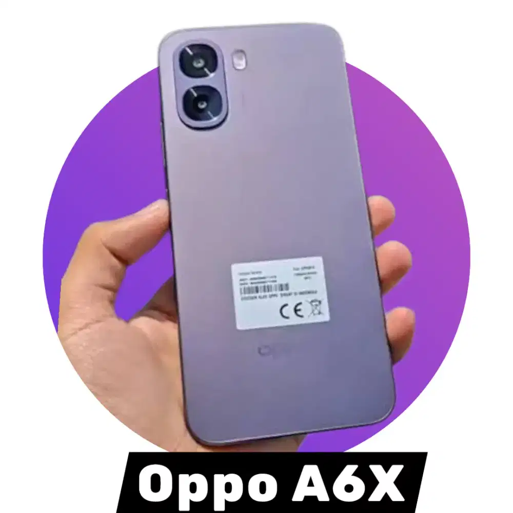 Oppo A6x 4+4/64 new/ BNOB/ ungu tua