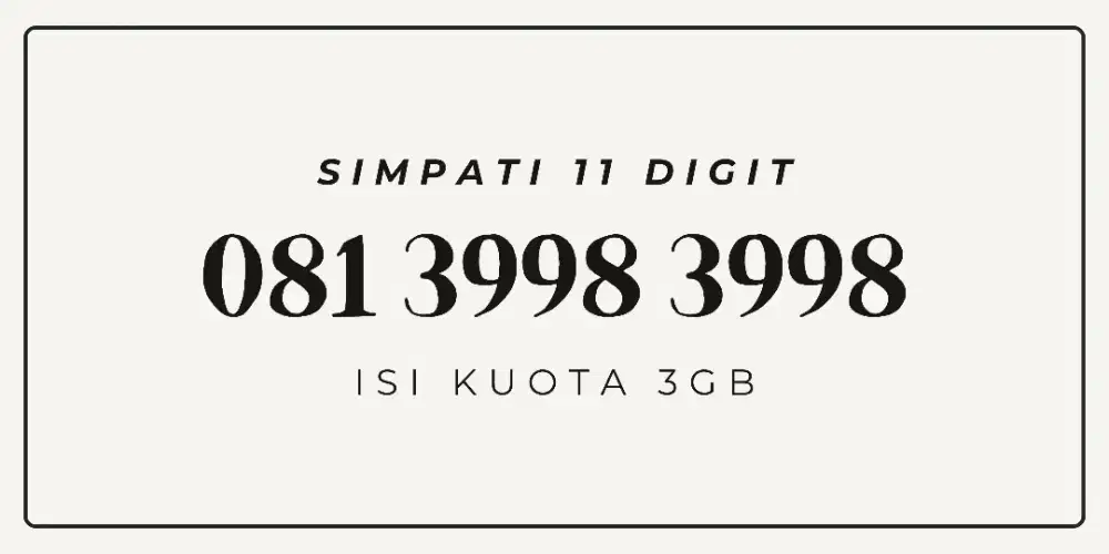 Kartu perdana nomor cantik nomer cantik simpati 11 digit
