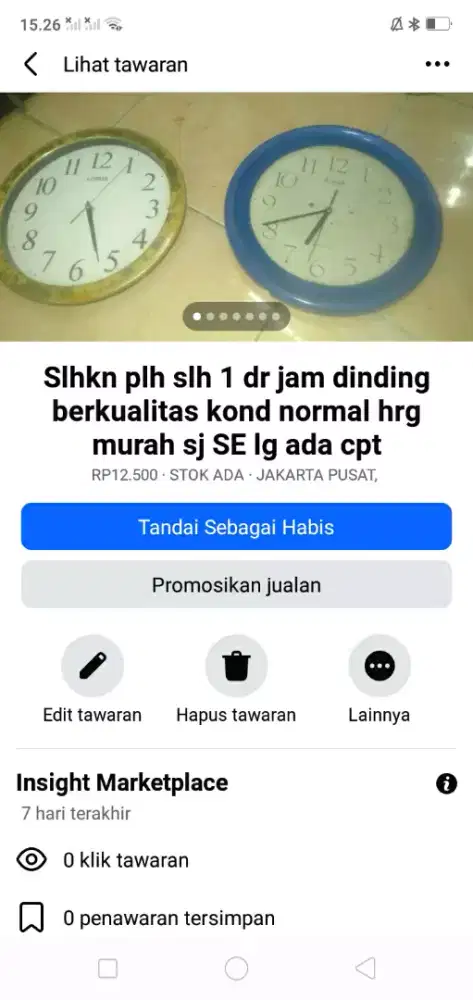 Slhkn plh slh 1 dr hiasan dinding jam lawas kond normal hrg terjangkau
