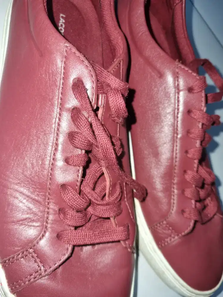 Sepatu sneaker lacoste marun uk43 ori Vietnam mulus