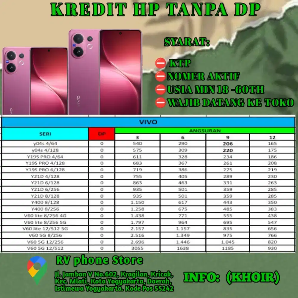 Kredit hp tanpa DP cicilan ringan