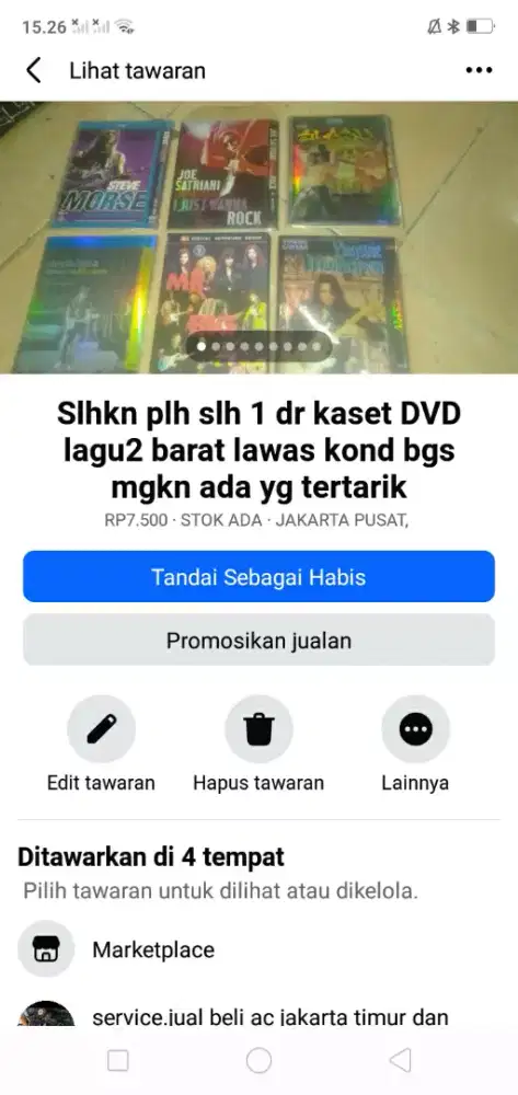 Slhkn lh slh 1 dr kaset DVD lagu2 barat kond bgs mgkn tertarik murah