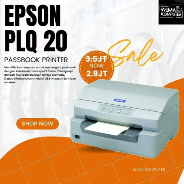 MURAH PRINTER EPSON PASHBOOK PLQ 20 GARANSI 1 TAHUN DL-SW